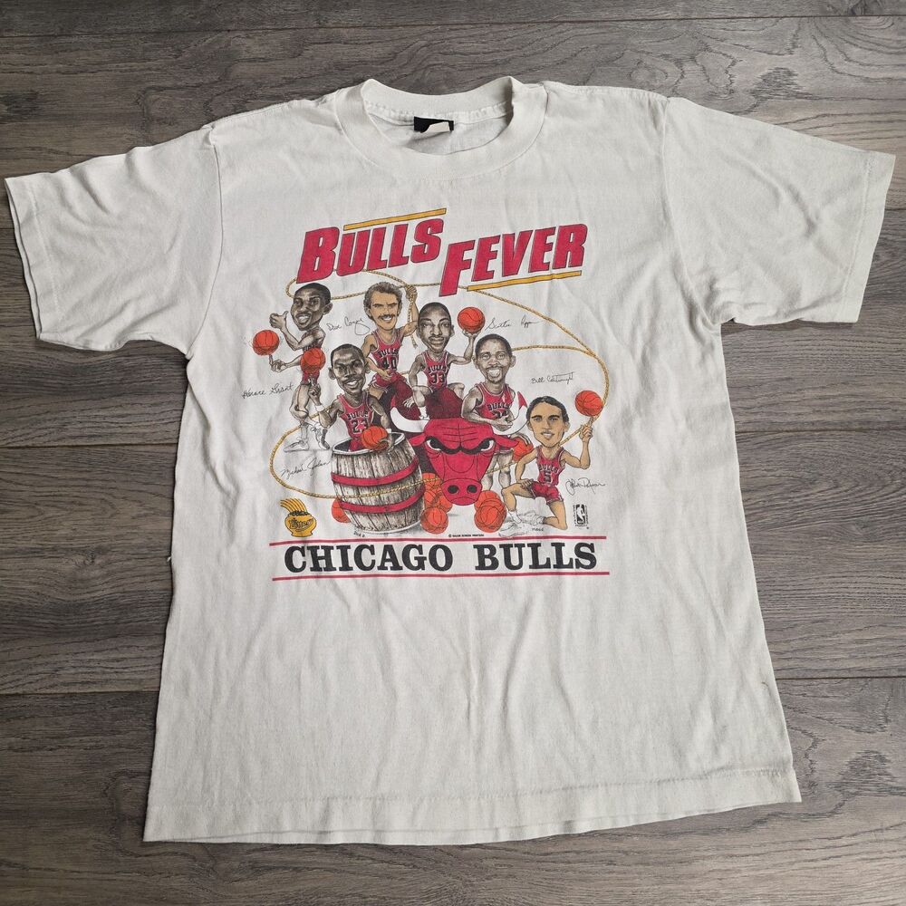 Vintage Single 80's Stitch Shirt Chicago Bulls Lottery Bulls Fever Mens Medium